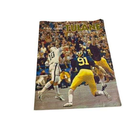 1973 LSU v Tulane Football Program Mike Miley Brad Davis Steve Foley Robiskie - Picture 1 of 11